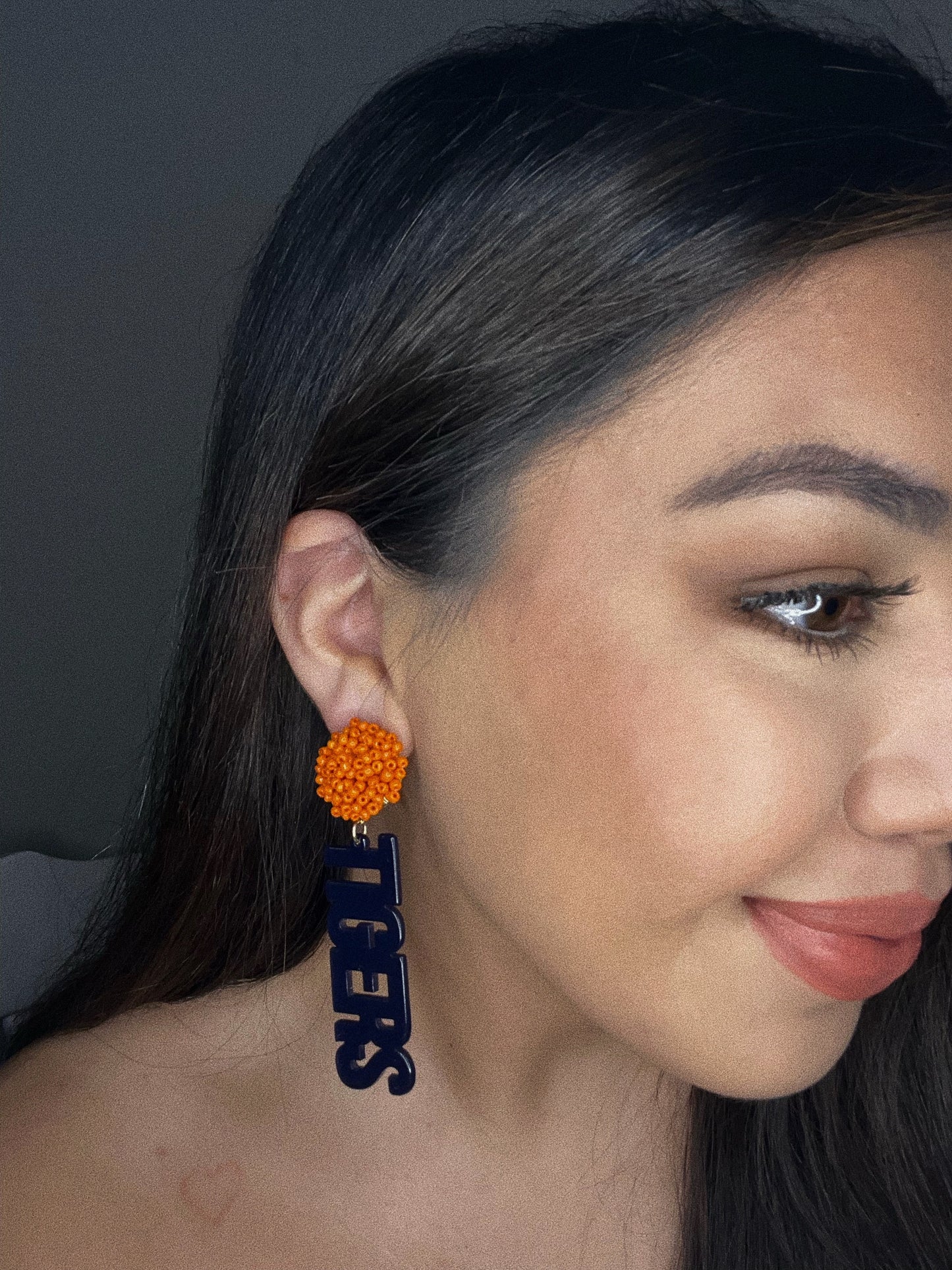 Tiger dangle earring